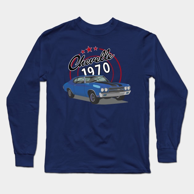 SS Chevelle Retro Design Long Sleeve T-Shirt by CC I Design